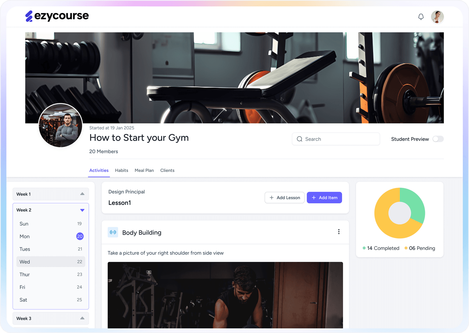 EzyCourse Community preview