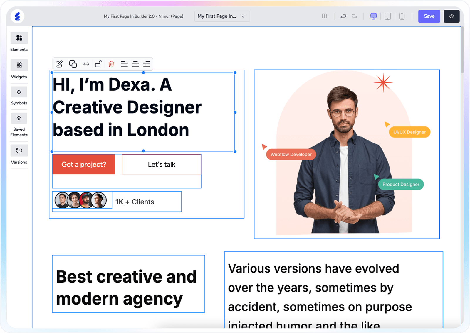EzyCourse builder preview