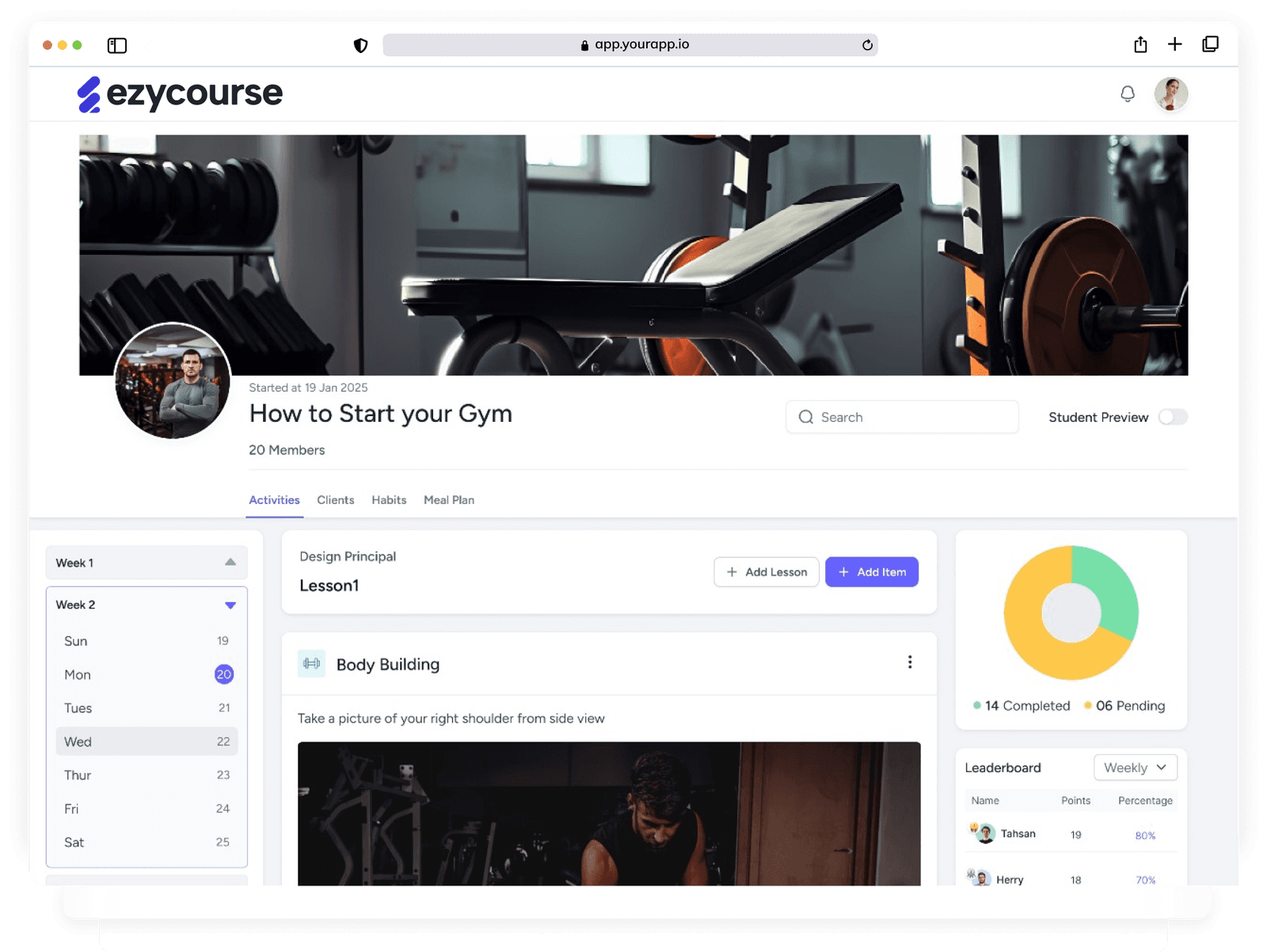 EzyCourse Feature preview